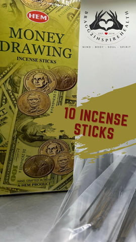MONEY DRAWING -10 INCENSE STICKS  (A HEM PRODUCT)
